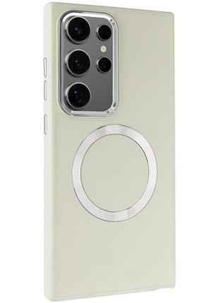 Чехол tpu bonbon metal style с magsafe для samsung galaxy s24 ultra белый / white