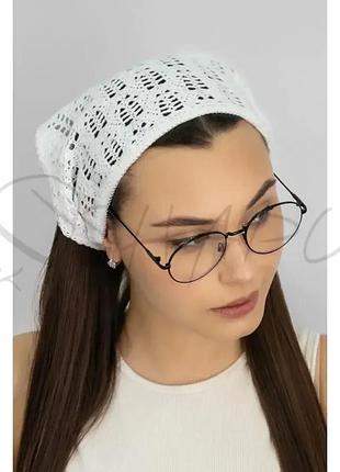 Косынка ажурная бандана женская котоновая braxton 1574 белый