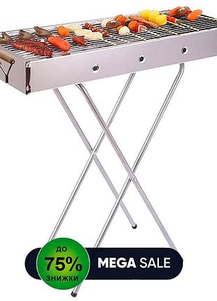 Мангал-чемодан с решеткой grillmaster 800 / барбекюшница / раскладной мангал барбекю