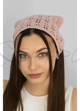 Косынка ажурная бандана женская котоновая braxton 1574 пудра