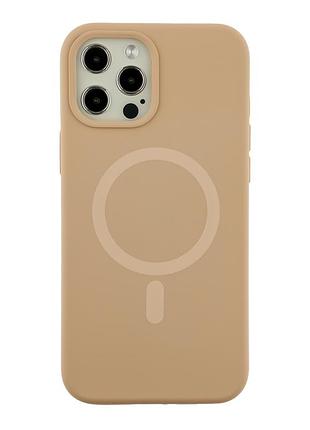 Чохол glow silicone case with magsafe для iphone 12 pro max desert gold