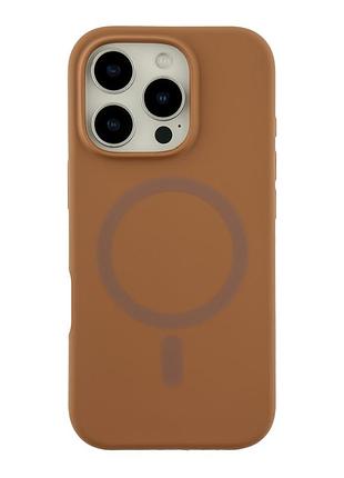 Чохол glow silicone case with magsafe для iphone 16 pro new brown