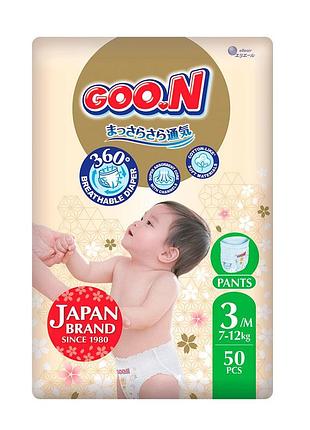 Трусики-подгузники goo.n premium soft для детей 7-12 кг (размер 3(m), унисекс, 50 шт)
