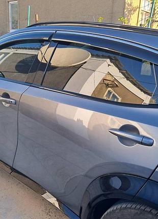Ветровики с хромированным молдингом niken luxury (4 шт) для nissan ariya 2022- гг