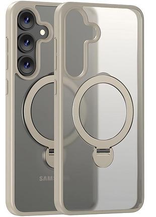 Чохол ummi colorful magsafe hq ring для samsung galaxy s25 з кільцем-підставкою 360 ° самсунг галаксі s25 light grey