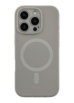 Чохол glow silicone case full camera with magsafe для iphone 16 pro titanium grey