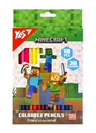 Набір двосторонніх кольорових олівців yes minecraft 290768 36 кольорів