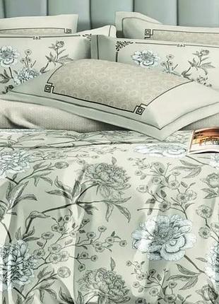 Постельное белье полуторное versailles букет на сером vs-bm1.5-111 160х210 см