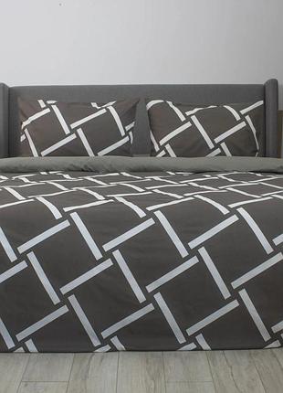 Постельное белье евро теп happy sleep khaki angles 2-03796_35671 220х200 см