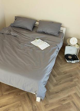 Постельное белье евро dushka home сатин люкс 20918 200х220 см серое