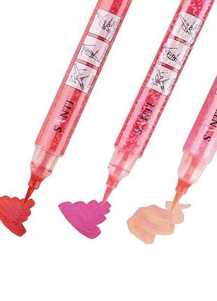 Набір акварельних маркерів santi glitter brush 390768 3 шт червоний