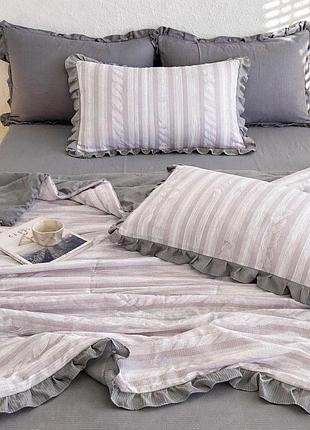 Постельное белье евро с летним одеялом из муслина colorful home print 7 20737 200х230 см