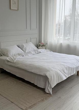Постельное белье двуспальное dushka home вареный хлопок премиум 21705 180х215 см белое
