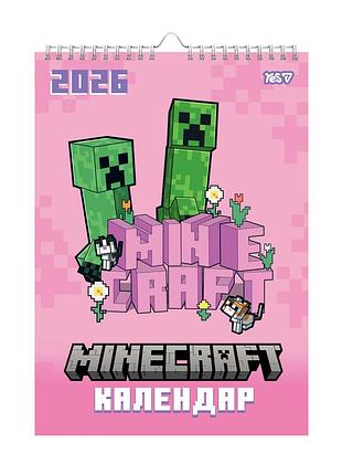 Календар-планер настінний на 2026 а3 yes minecraft spring 270280 29.7х42 см