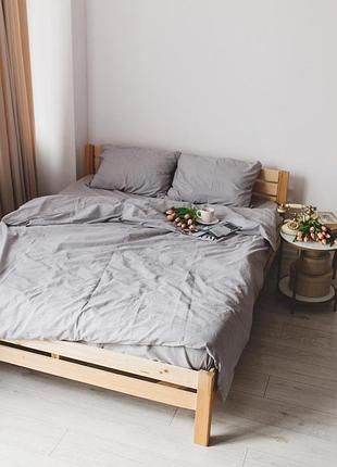 Постельное белье евро dushka home вареный хлопок 20502 200х220 см светло-серое