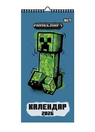 Календар-постер настінний на 2026 рік yes minecraft 270278 20х42 см