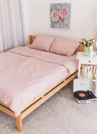 Постельное белье евро dushka home вареный хлопок 20474 200х220 см светло-розовое
