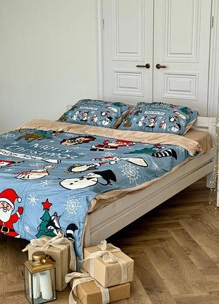 Постельное белье евро dushka home сатин плюш 21361 200х220 см