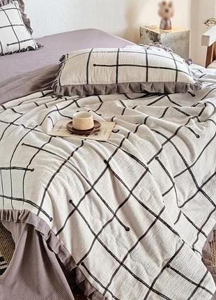 Постельное белье евро с летним одеялом из муслина colorful home print 15 21156 200х230 см