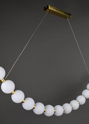 Люстра светодиодная подвесная led светильник для квартиры на потолок лэд 28344 латунь 45-140х8х105 см.