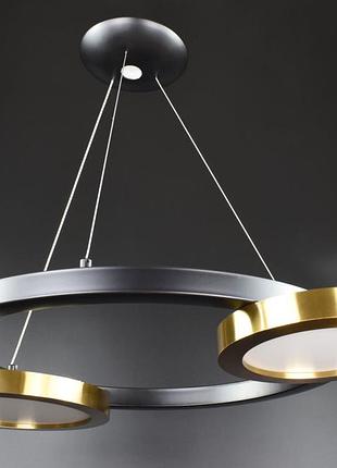 Люстра світлодіодна підвісна led світильник для квартири на стелю лед 26747 чорний 35-150х55х80 см.