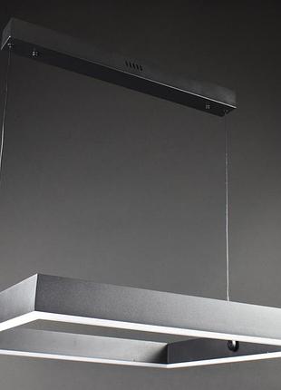 Люстра светодиодная подвесная led светильник для квартиры на потолок лэд 27896 черный 20-150х60х60 см.