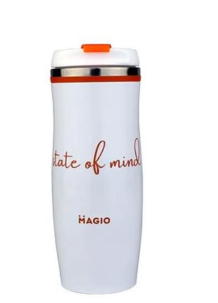 Термокружка magio mg-1038 400 мл белая