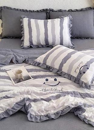 Постельное белье евро с летним одеялом из муслина colorful home print 1 20731 200х230 см