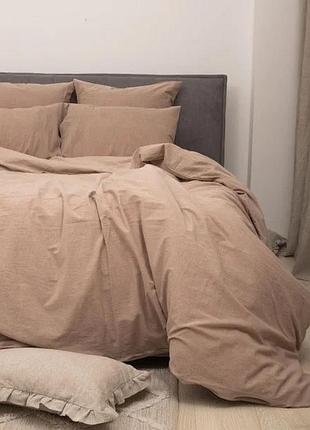 Постельное белье двуспальное viluta сатин wash-50-2 210х175 см какао