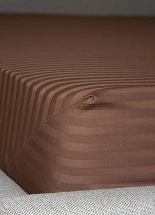 Простынь-чехол на резинке полуторная теп сатин chocolate 2-04797_34328 160х200 см шоколадная