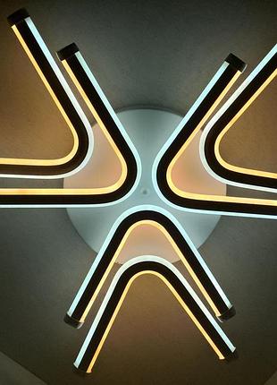 Люстра светодиодная потолочная led светильник для квартиры на потолок лэд 25100 белый 7х61х61 см.