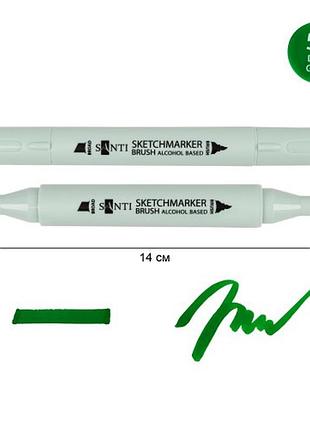 Маркер спиртовий santi brush sa-52 390971 глибокий зелений