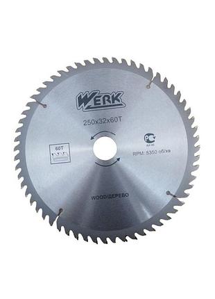 Диск пильный по дереву werk 118504 250x32 мм 60 зуб