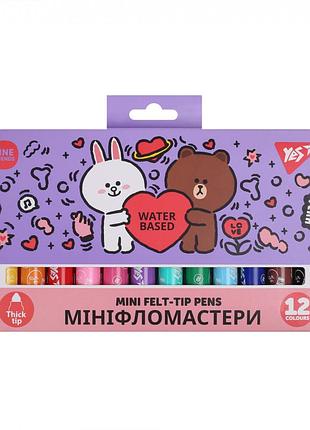 Набор фломастеров yes line friends mini 650594 12 цветов