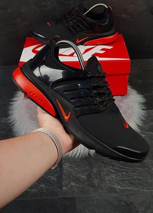 Мужские кроссовки nike air presto {чёрные с оранжевым}#nike