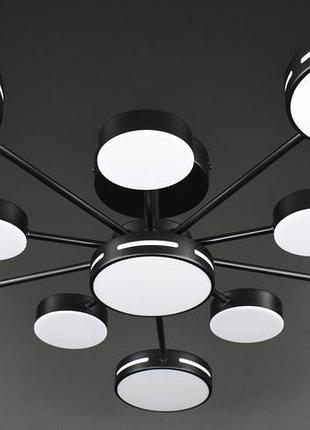 Люстра світлодіодна стельова led світильник для квартири на стелю лед 27933 чорний 19х88х88 см.