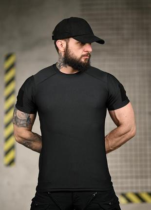 Футболка тактична чоловіча compression fit black літо