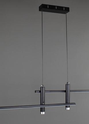 Люстра светодиодная подвесная led светильник для квартиры на потолок лэд 28217 черный 25-130х6х100 см.