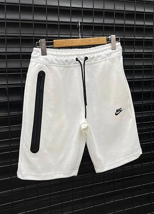 Шорты мужские nike breathe найк бреат из даблфейса белые для активного отдыха и спорта