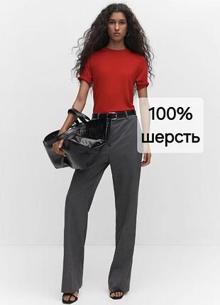 100% шерсть базовый джемпер с коротким рукавом, футболка