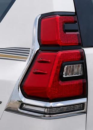 Задні ліхтарі led chrome v1 (2017-2023, 2 шт) для toyota land cruiser prado 150 рр