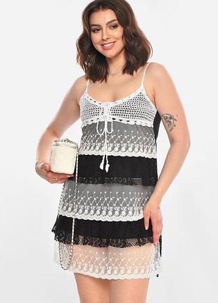 Сарафан жіночий чорного кольору з принтом р.onesize 212355k