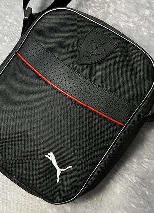 Сумка черная спорт через плечо puma мессенджер борсетка 4