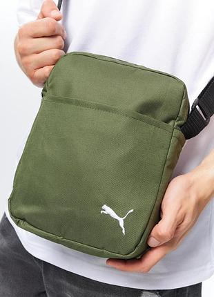 Сумка хаки спорт puma, мессенджер мужской, борсетка пума 3