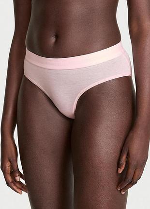 Женские трусики victoria’s secret (34312955164617) logo cotton strappy hiphugger xl розовые