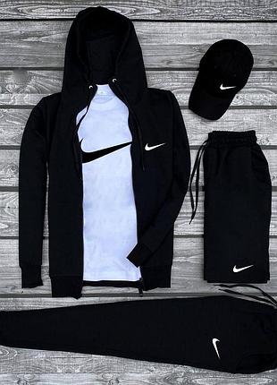 Мужской комплект 5в1 nike v1 (толстовка + штаны + футболка + шорты + кепка) l