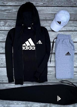 Мужской комплект 5в1 adidas v5 (кофта + штаны + футболка + шорты + кепка) l