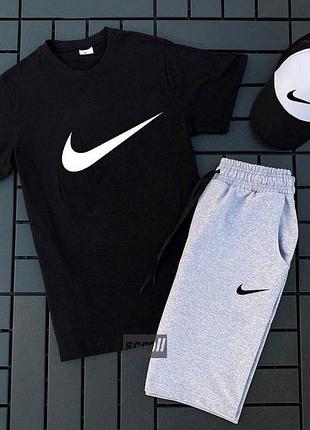 Мужской комплект 3в1 nike f11 (футболка + шорты + кепка) l