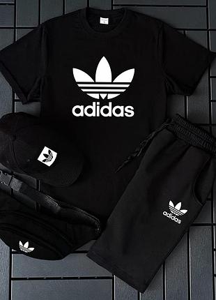 Мужской комплект 3в1 adidas n12 (футболка + шорты + кепка) xl