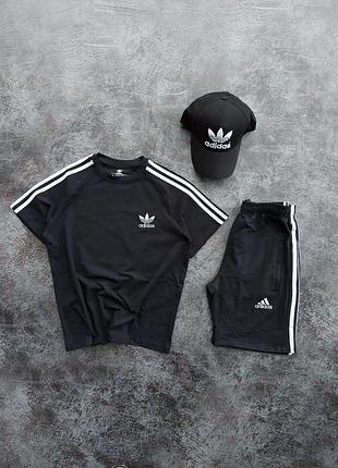 Мужской комплект 3в1 adidas f12 (футболка + шорты + кепка) m